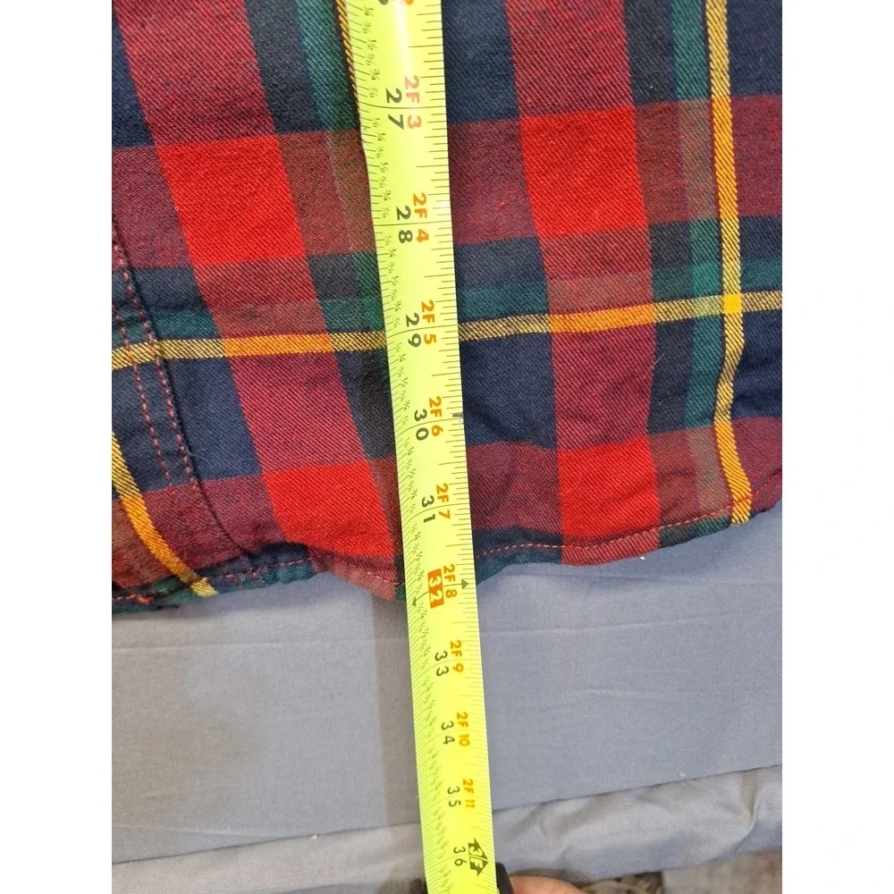 New Duluth Trading Mens 2XL Free Swinging Flannel Plaid Red Green Outdoor Hiking
